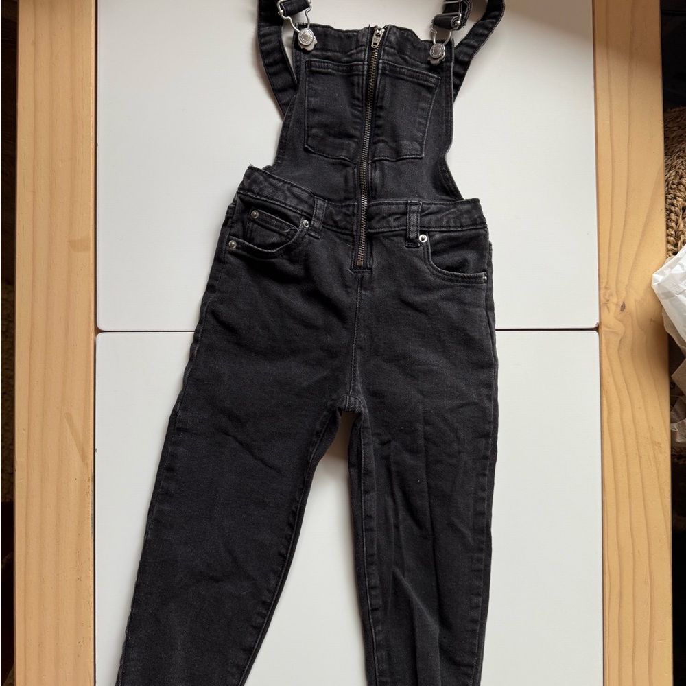 Zara Kids Black Denim Overalls